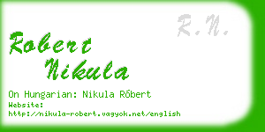 robert nikula business card